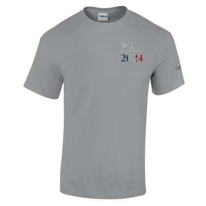 T-shirt Jeux Olympiques Paris 2024 Premium gris - Broderie qualité supérieure