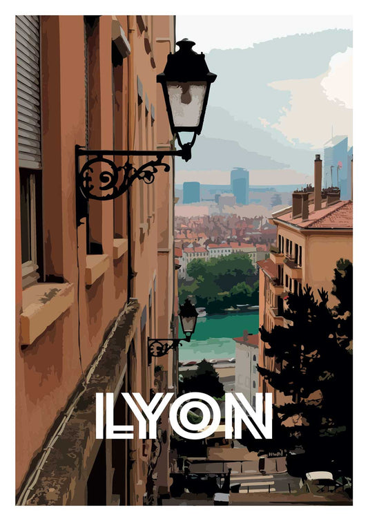 Poster “Lyon - Rue Pittoresque” full