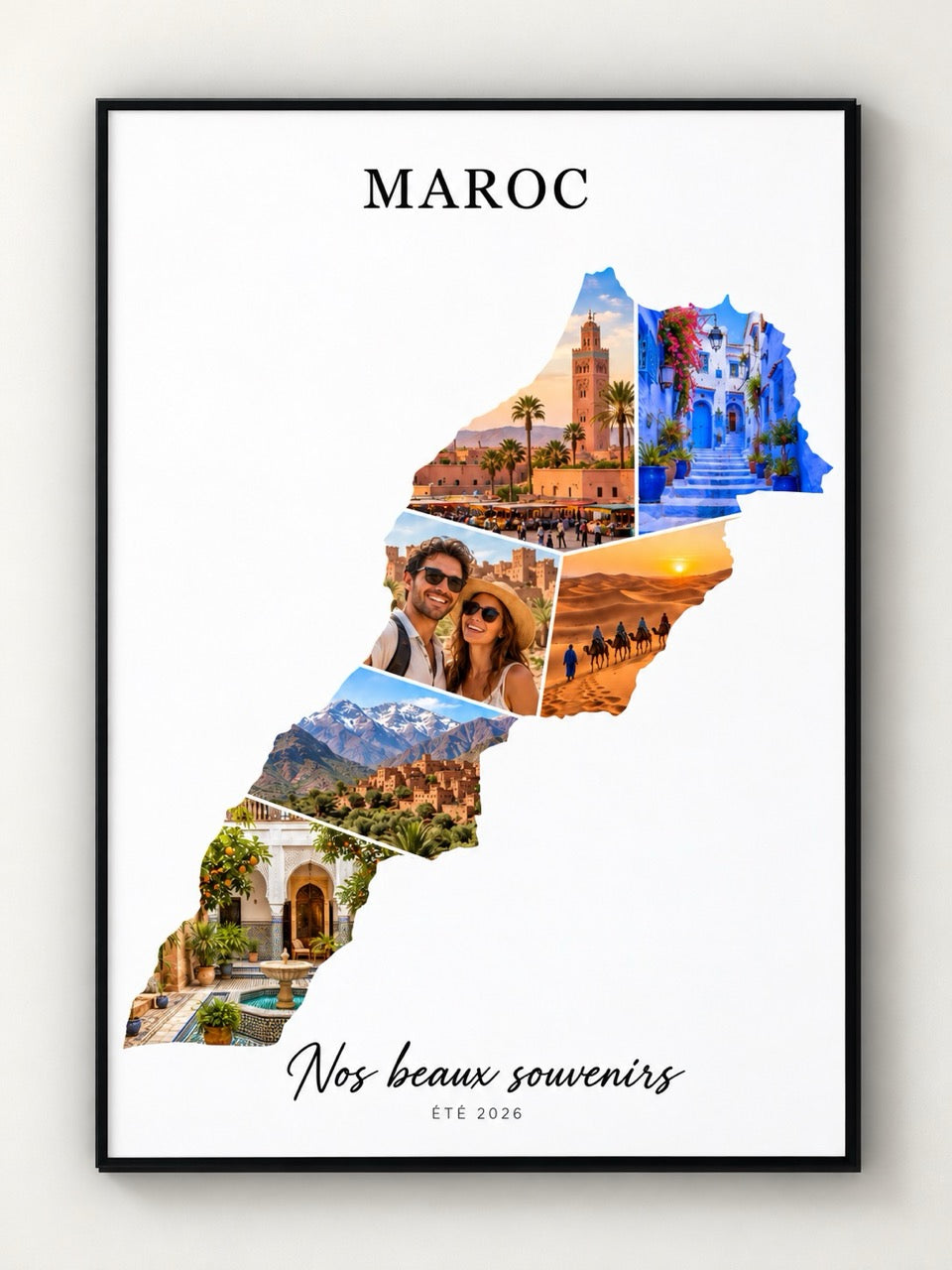 Affiche personnalisé carte de vacances avec photos