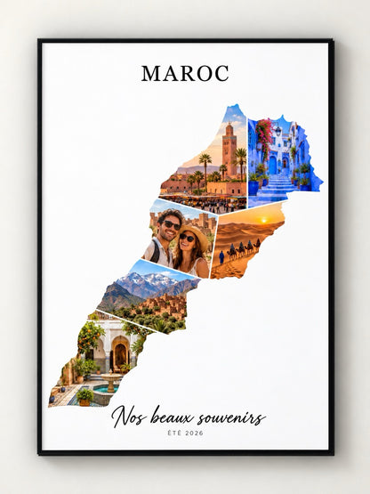 Affiche personnalisé carte de vacances avec photos