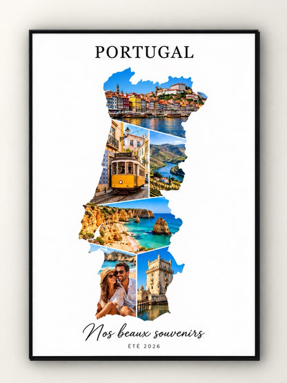 Affiche Potugal - carte personnalisé
