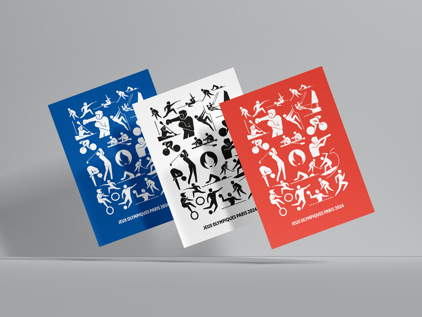 Pack de 3 affiches Bleu, Blanc et Rouge - Jeux Olympiques 2024