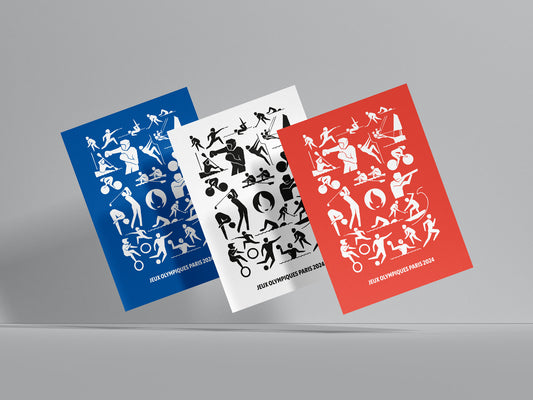 Pack de 3 affiches Bleu, Blanc et Rouge - Jeux Olympiques 2024 - UNIVEA