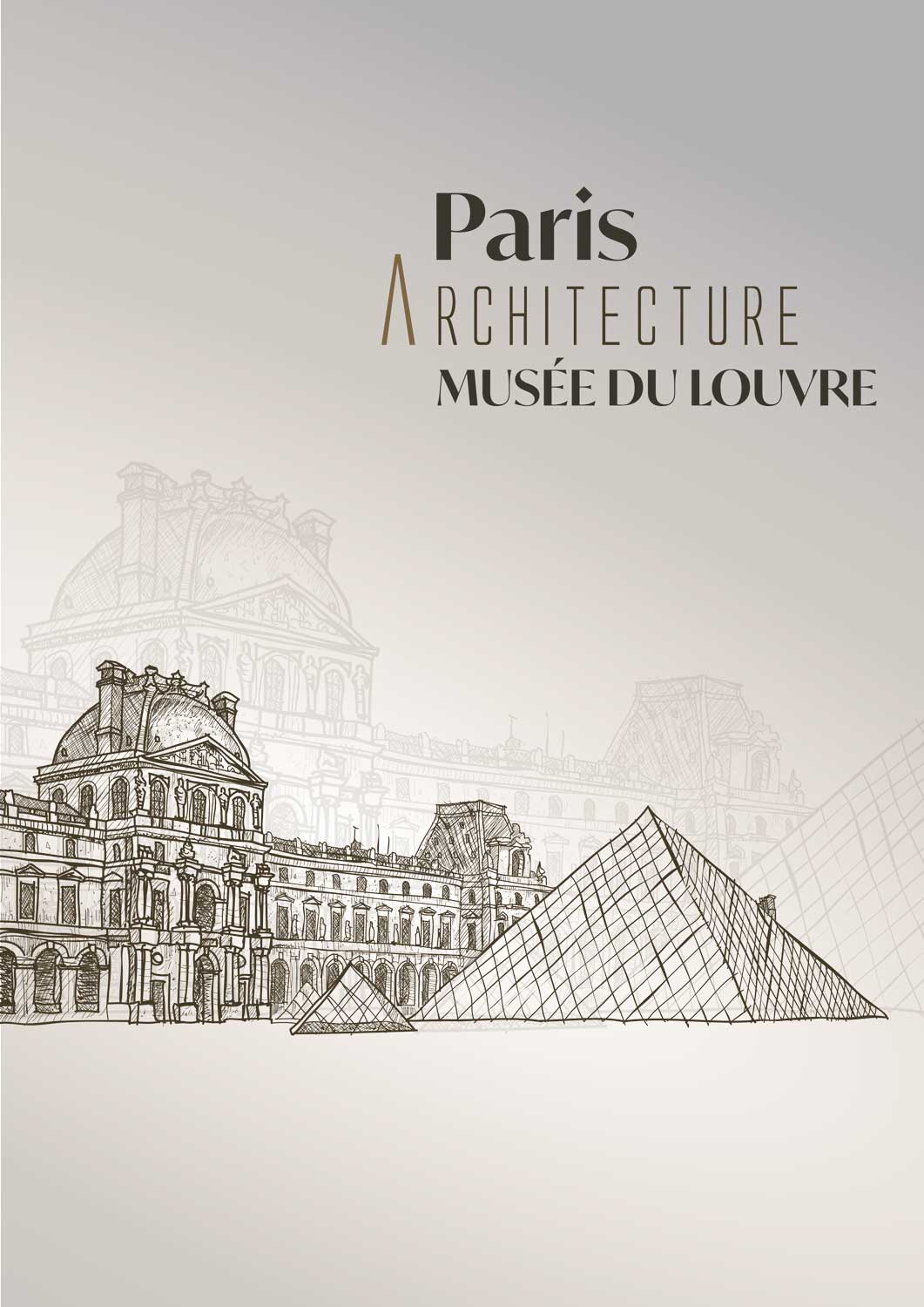 Poster Paris Musée du Louvre - Architecture Illustration - UNIVEA