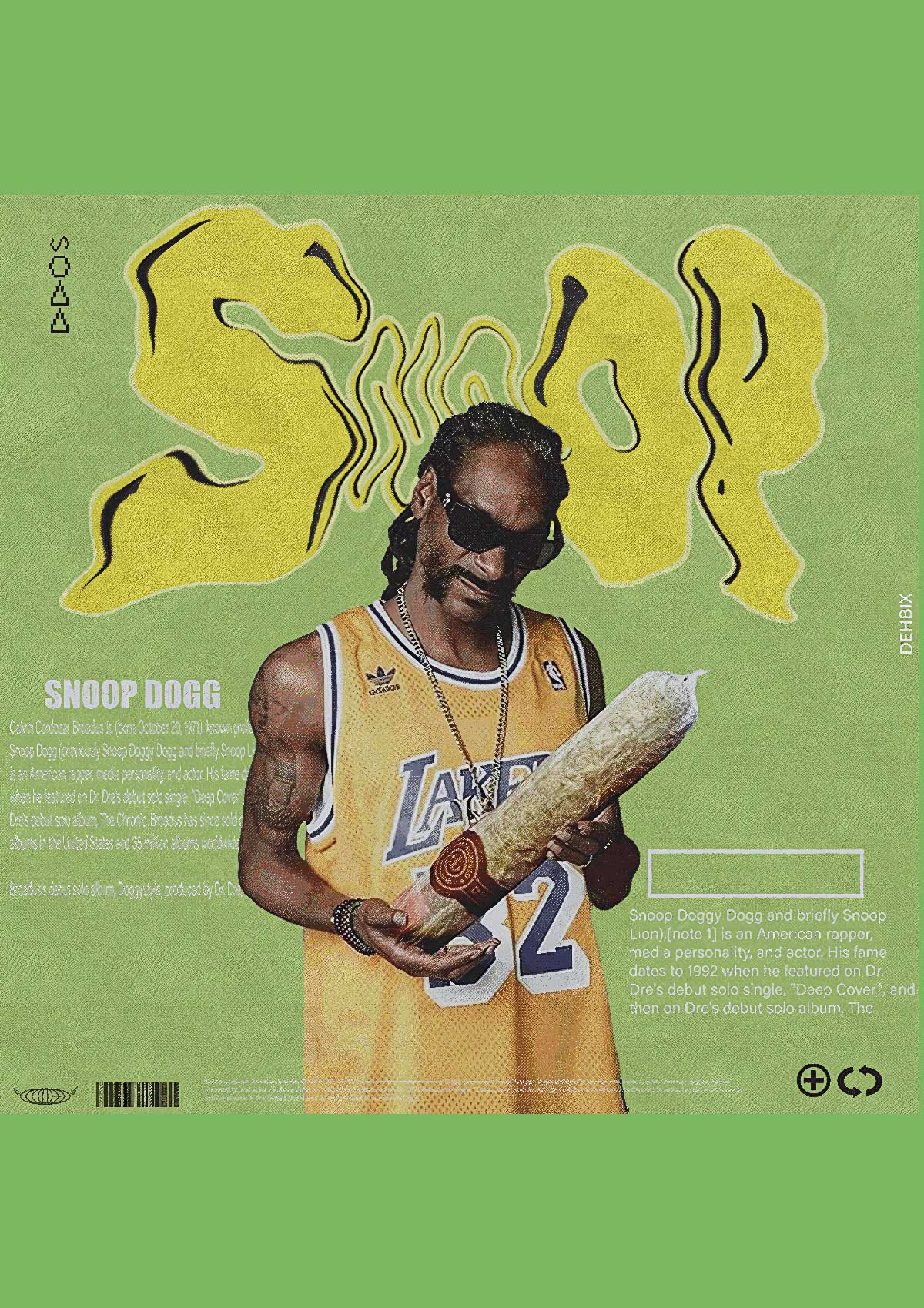 Snoop Dogg - Collage Noir et Blanc avec Food (Affiche Rétro & Hip-Hop)