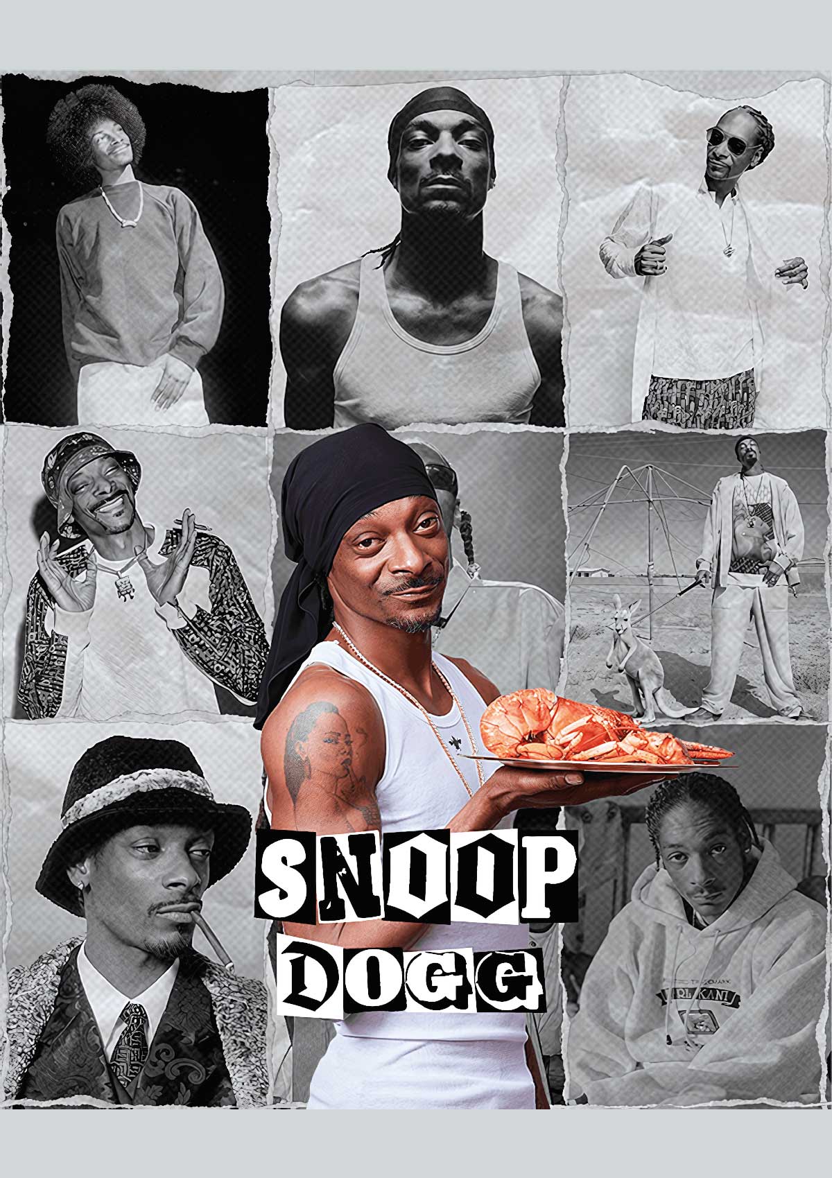 Snoop Dogg - Affiche Street Art avec Effet Psychédélique et Blunt