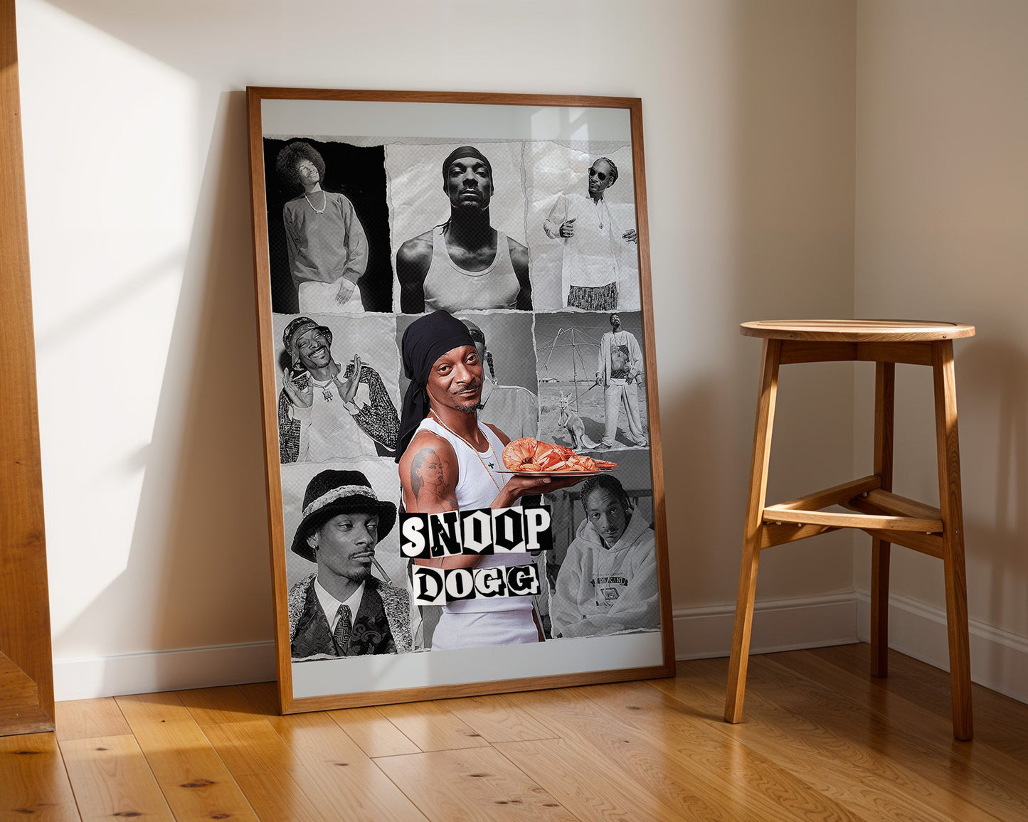 Snoop Dogg - Affiche Street Art avec Effet Psychédélique et Blunt