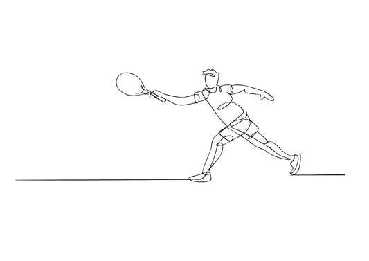 Tennis Player Poster - Line Drawing - Sport and Dynamism