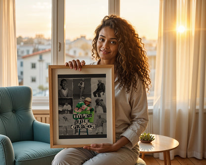 Tyler, The Creator - Affiche Collage Noir & Blanc avec Détail Couleur