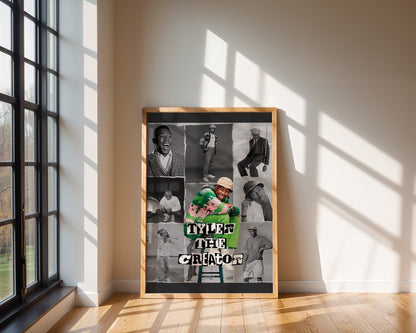 Tyler, The Creator - Affiche Collage Noir & Blanc avec Détail Couleur