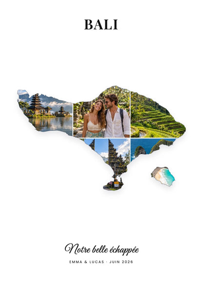Affiche personnalisé carte de vacances avec photos