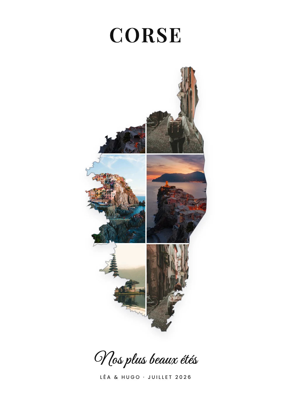 Affiche personnalisé carte de vacances avec photos