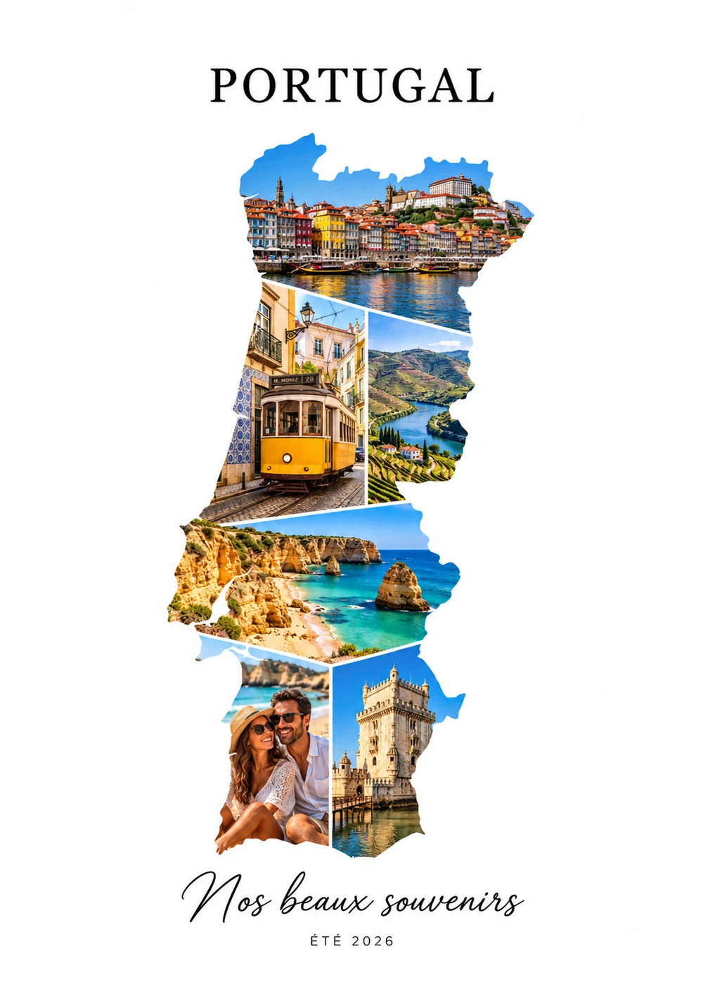 Affiche personnalisé carte de vacances avec photos