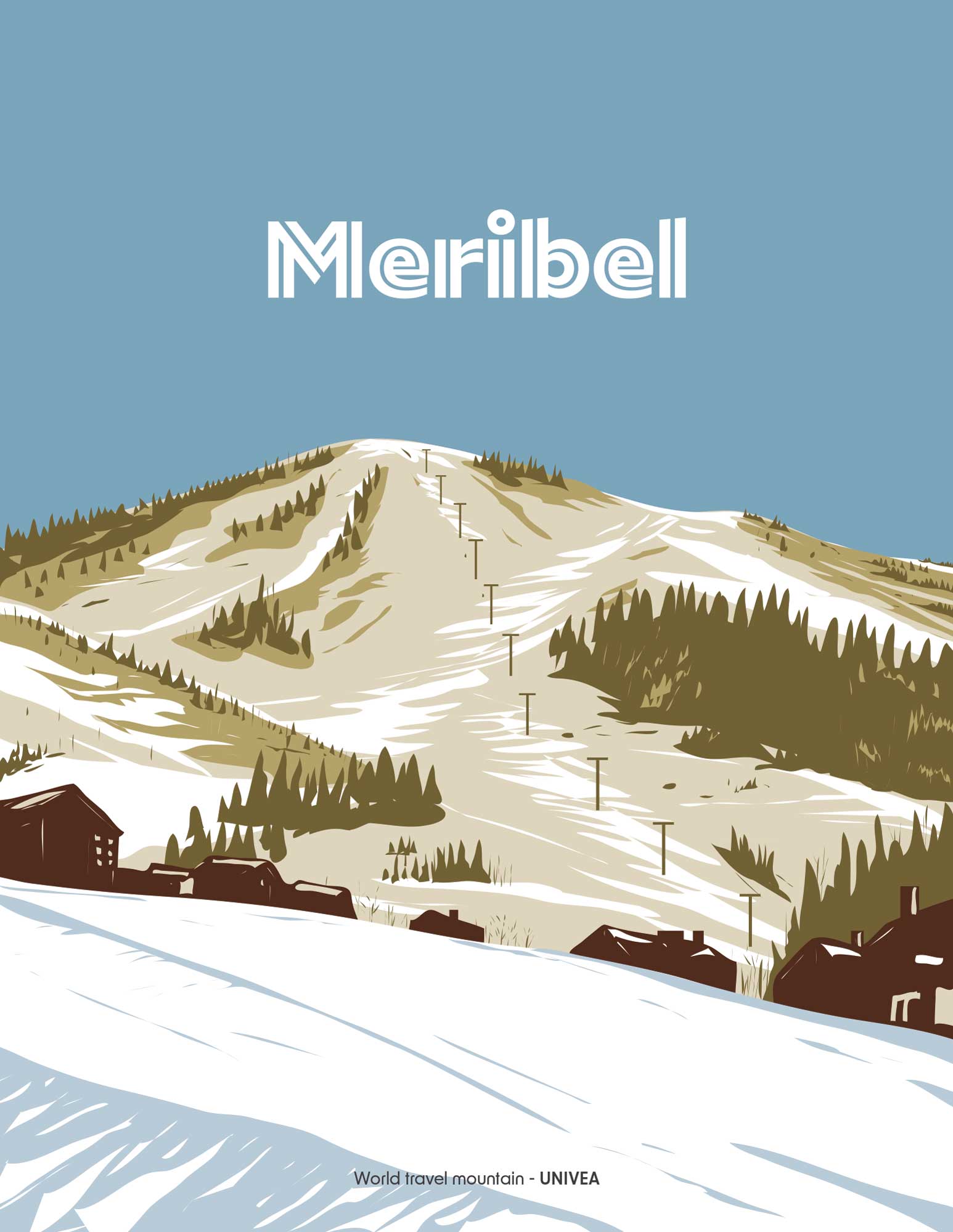 affiche de la station de ski Maribel en illustration